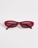 Cotton On Cotton On Lucia slim line sunglasses in cherry wood-Red - 3