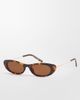 Cotton On Cotton On Lucia slim line sunglasses in deep tort gold tone - 1