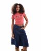 Cotton On Cotton On lyocell wide leg denim jorts in blue rinse - 2