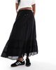 Cotton On Cotton On maxi prairie skirt with lace trim detail in black - 1