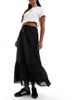 Cotton On Cotton On maxi prairie skirt with lace trim detail in black - 3