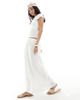 Cotton On Cotton On maxi slip skirt in linen mix in white - 1