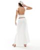 Cotton On Cotton On maxi slip skirt in linen mix in white - 3