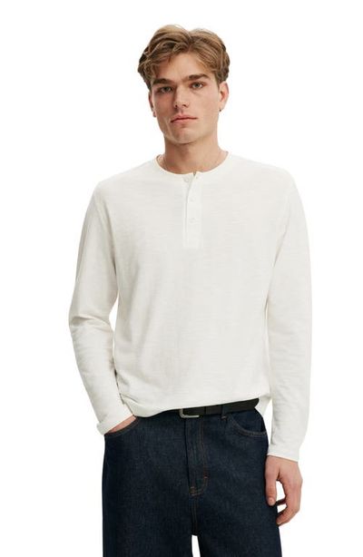 Cotton On Cotton On Men's Fitted Henley Long Sleeve T-Shirt