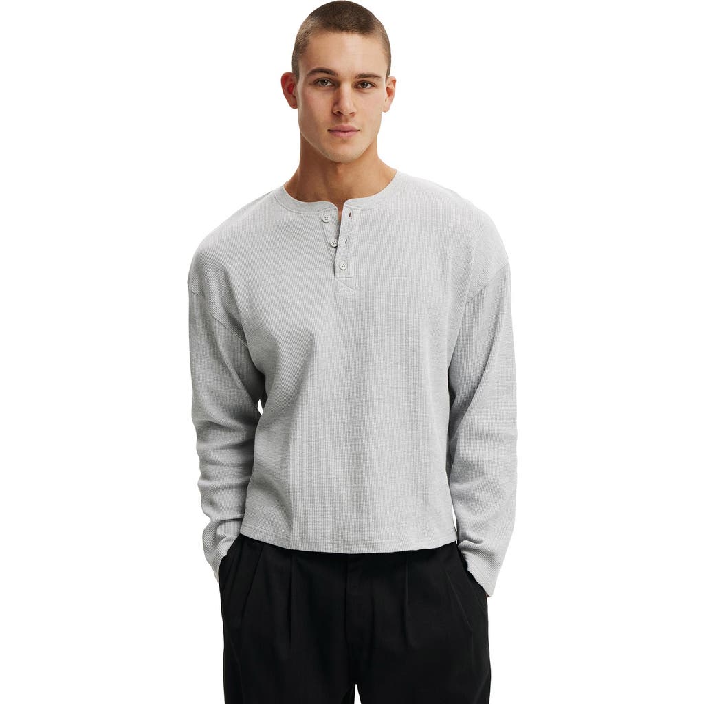 Cotton On Cotton On Men's Relaxed Fit Textured Henley Long Sleeve