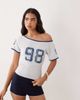 Cotton On Cotton On Off shoulder graphic tee in soft gray mule - 2