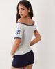 Cotton On Cotton On Off shoulder graphic tee in soft gray mule - 4