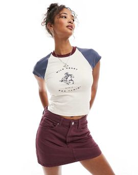 Cotton On Cotton On original denim mini skirt in berry-Purple