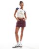 Cotton On Cotton On original denim mini skirt in berry-Purple - 3