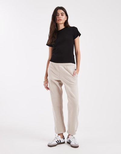 Cotton On Cotton On plush gym sweatpants in sesame heather-Neutral