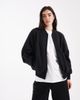 Cotton On Cotton On plush zip up bomber jacket in black - 1