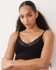 Cotton On Cotton On Seamless longline lace trim bralet in black - 1