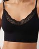 Cotton On Cotton On Seamless longline lace trim bralet in black - 2