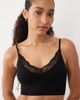 Cotton On Cotton On Seamless longline lace trim bralet in black - 4