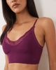 Cotton On Cotton On seamless longline lace trim bralette in blackcurrant-Purple - 3