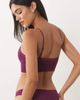 Cotton On Cotton On seamless longline lace trim bralette in blackcurrant-Purple - 4