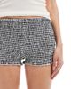 Cotton On Cotton On shirred micro shorts in black gingham-Multi - 4