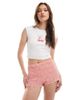 Cotton On Cotton On shirred micro shorts in nectarine gingham-Multi - 1