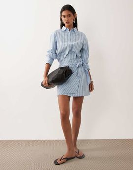 Cotton On Cotton On shirt mini dress in seaside striped print-Multi