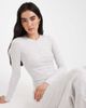 Cotton On Cotton On sleep recovery henley long sleeve top in light gray heather - part of a set - 1