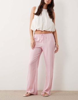 Cotton On Cotton On sleep washed satin wide leg pants in pink stripes