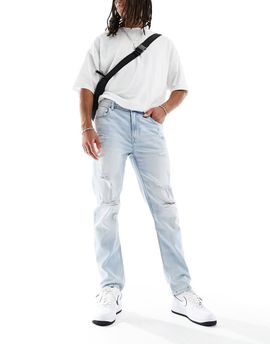 Cotton On Cotton On slim fit straight leg jean in washed blue