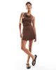 Cotton On Cotton On Sunday cowl neck mini dress in washed mocha-Brown - 2