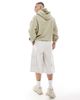Cotton On Cotton On super baggy cargo shorts in stone-White - 4
