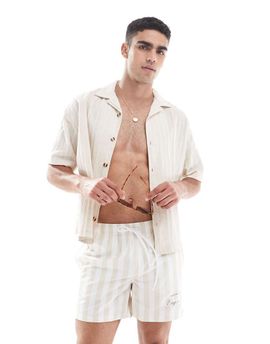 Cotton On Cotton On swim shorts in stone stripes-Gray