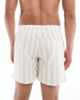 Cotton On Cotton On swim shorts in stone stripes-Gray - 2