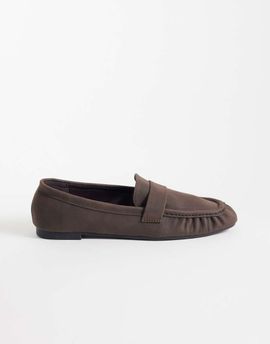 Cotton On Cotton On Taylor ruched loafers in chocolate nubuck effect-Brown