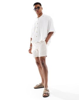 Cotton On Cotton On textured shorts in natural weave-Multi