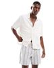 Cotton On Cotton On textured shorts with elastic waist in blue stripes - 1