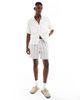 Cotton On Cotton On textured shorts with elastic waist in blue stripes - 3