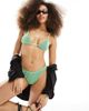 Cotton On Cotton On thin strap high side thong bikini bottom in intense lime-Green - 2