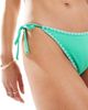 Cotton On Cotton On tie side brazilian bikini bottom in green contrast stitch - 2