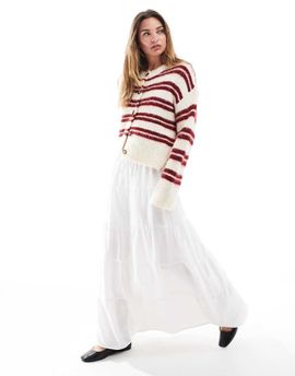 Cotton On Cotton On tiered maxi skirt in white