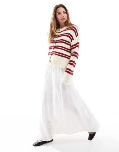 Cotton On Cotton On tiered maxi skirt in white