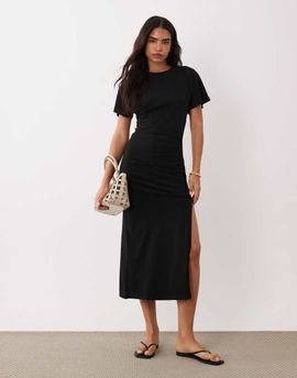 Cotton On Cotton On twist tee midi dress in black