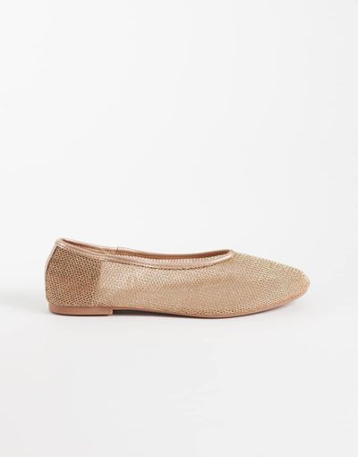 Cotton On Cotton On Tylah mesh ballet flats in bronze-Brown