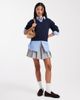 Cotton On Cotton On v neck cotton cropped cable knit pullover sweater in moonlit indigo-Navy - 2