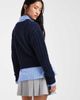 Cotton On Cotton On v neck cotton cropped cable knit pullover sweater in moonlit indigo-Navy - 4