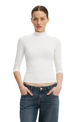 Cotton On Cotton On Women's 90S Mock Neck 3/4 Sleeve
