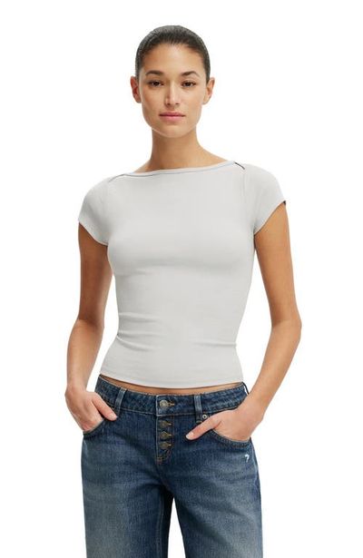 Cotton On Cotton On Women's Boatneck Cap Sleeve Tee