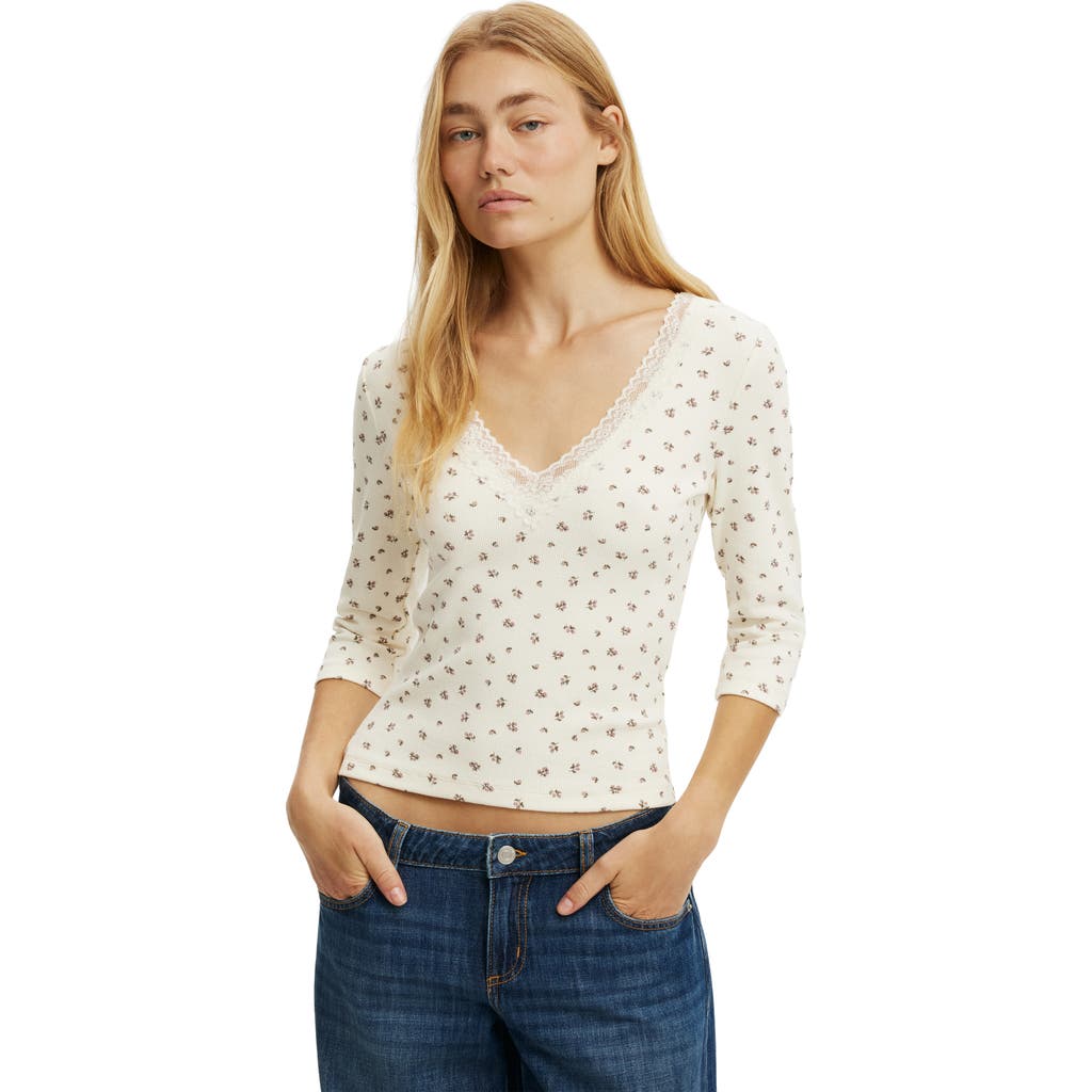 Cotton On Cotton On Women's Eva Lace 3/4 Top