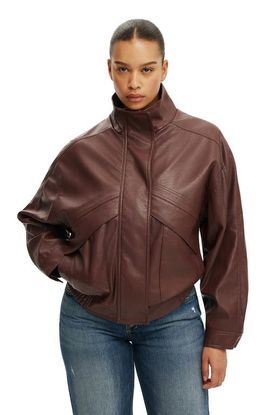 Cotton On Cotton On Women's Theo Faux Leather Bomber