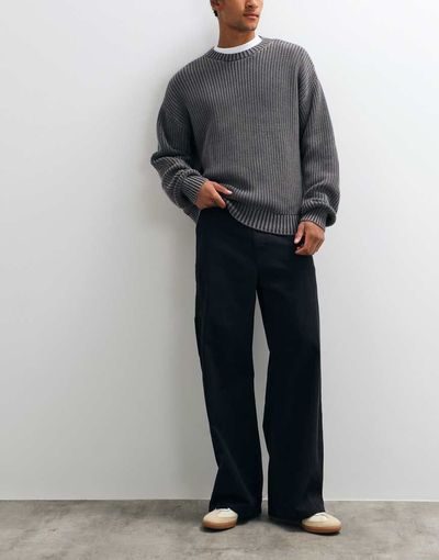 Cotton On CottonOn super baggy trouser in onyx-Black