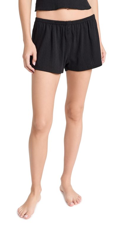 COUCOU COUCOU The Shorts: Pointelle Black