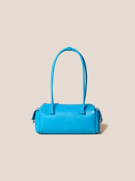 COURONNE Crinkle-Embossed Cowhide Leather Shoulder Bag [Blue] (RCBSX25154BUX)