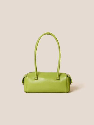 COURONNE Crinkle-Embossed Leather Shoulder Bag [Green] (RCBSX25154GRL)